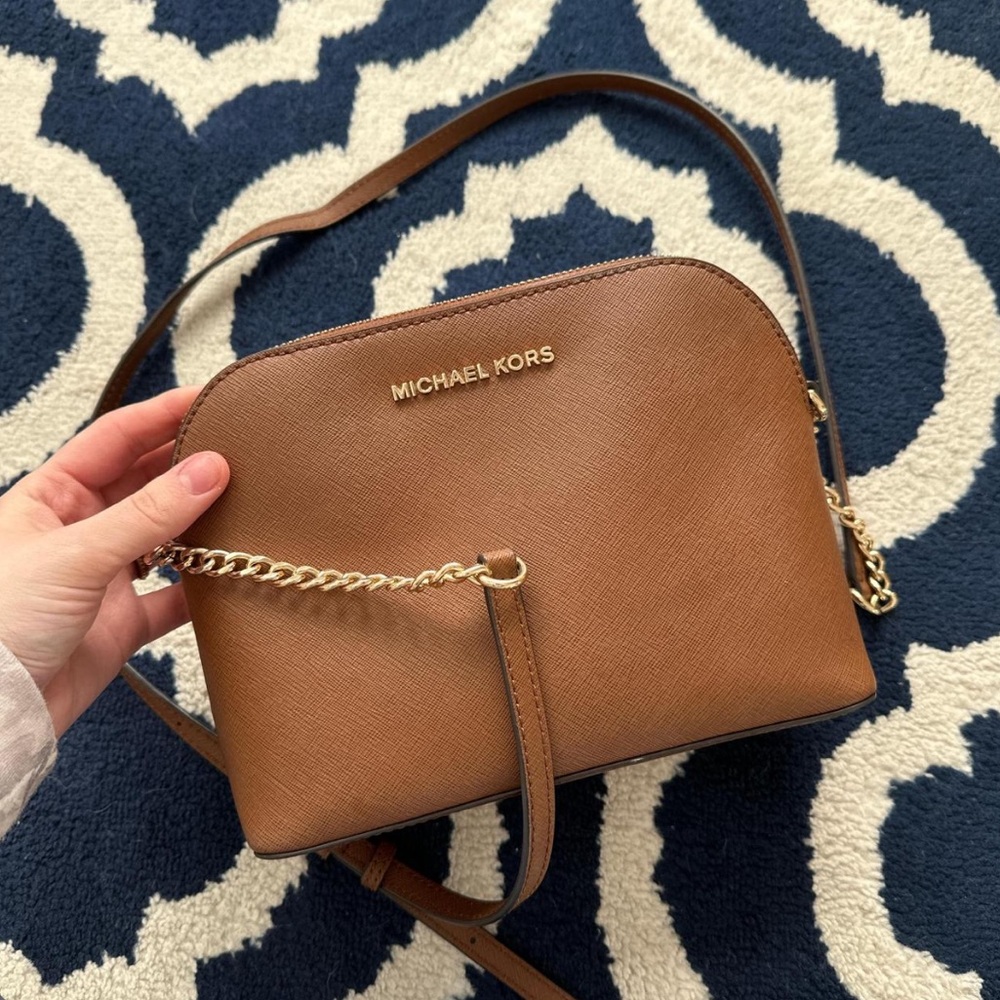 Michael Kors Tan Crossbody with Gold Chain